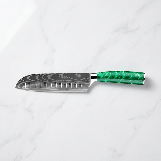 Amtn Club | Mori Santoku – Couteau de Chef Japonais Premium en Acier Inoxydable Haute Performance pour une Découpe Précise