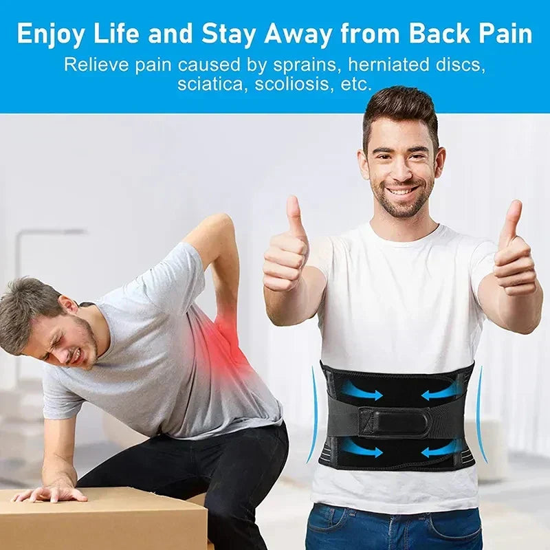 Amtn Club | Ceinture de soutien dorsal OrthoFlexa – soutien lombaire 360° avec aluminium à mémoire et ressorts en acier – respirante et invisible sous les vêtements