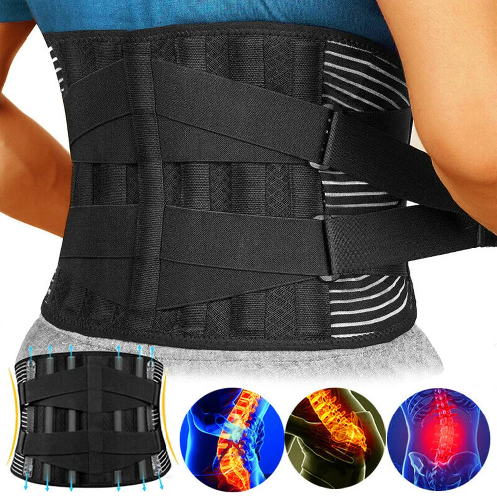 Amtn Club | Ceinture de soutien dorsal OrthoFlexa – soutien lombaire 360° avec aluminium à mémoire et ressorts en acier – respirante et invisible sous les vêtements