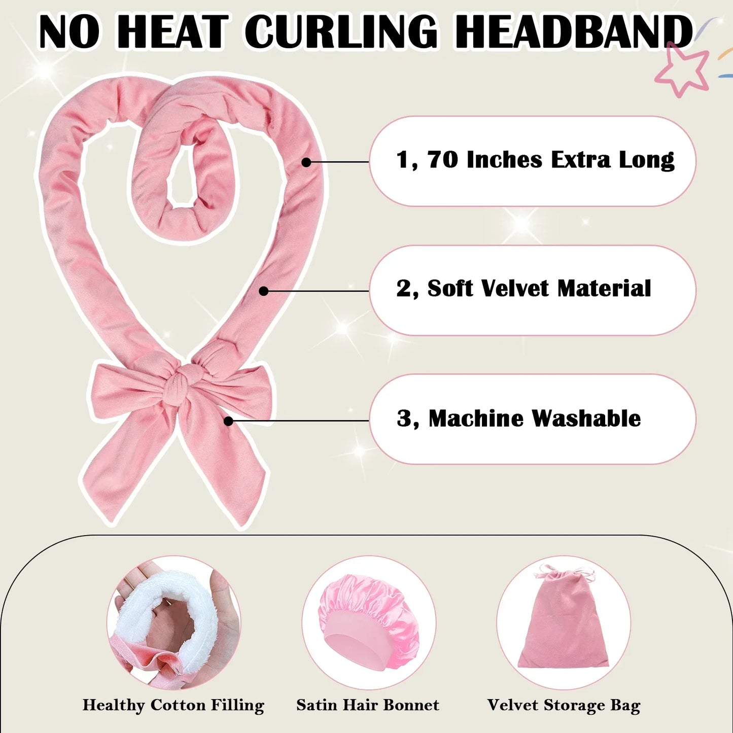 Amtn Club | Bandeau Boucleur Sans Chaleur Kit 9 Pièces – Effet Boucles Naturelles