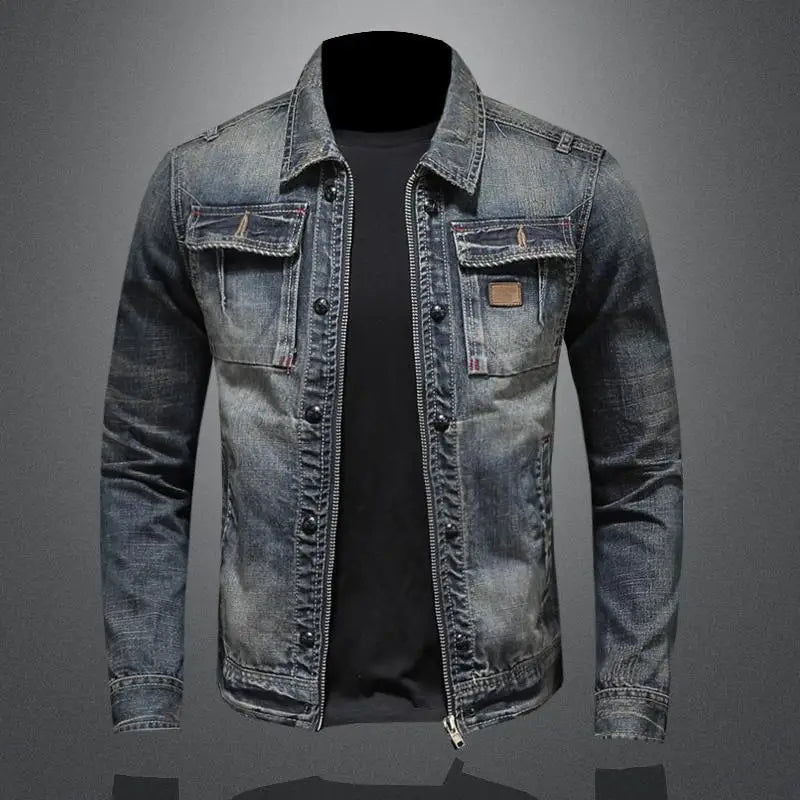 Amtn Club | Veste en Denim Homme avec Boutons – Rando