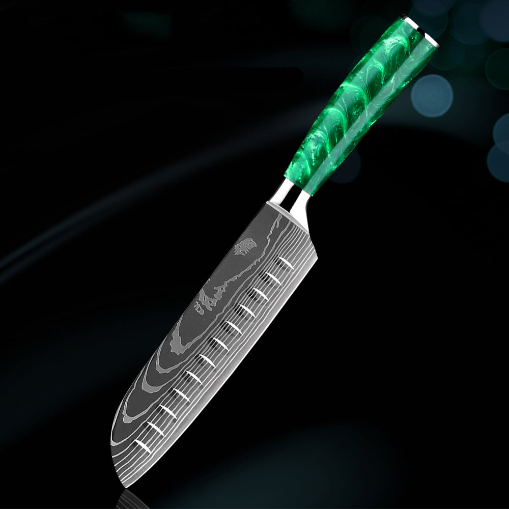 Amtn Club | Mori Santoku – Couteau de Chef Japonais Premium en Acier Inoxydable Haute Performance pour une Découpe Précise