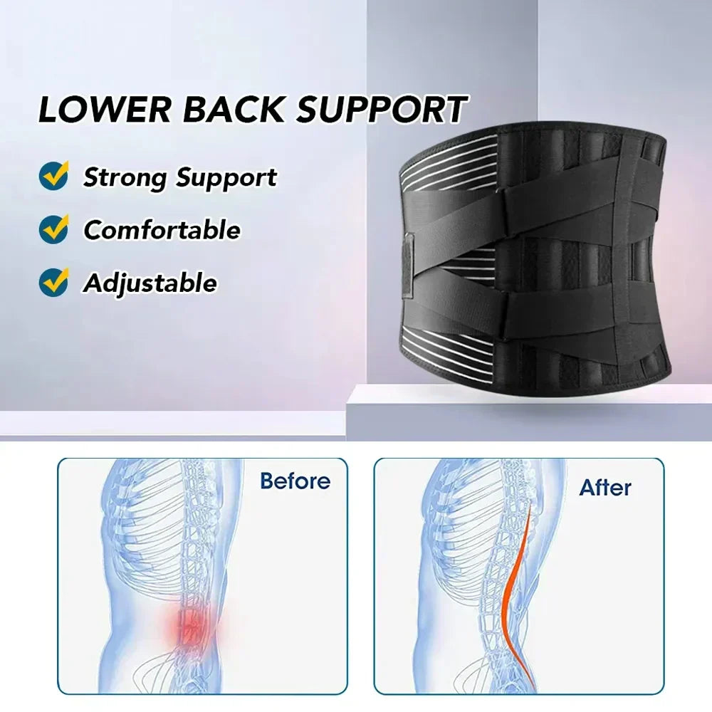 Amtn Club | Ceinture de soutien dorsal OrthoFlexa – soutien lombaire 360° avec aluminium à mémoire et ressorts en acier – respirante et invisible sous les vêtements