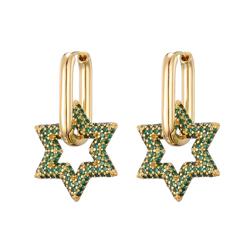 Amtn Club | Boucles d’Oreilles Créoles Cristal Étoile