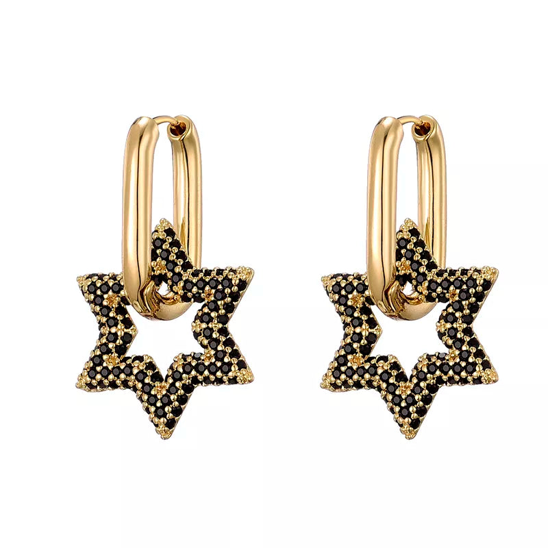 Amtn Club | Boucles d’Oreilles Créoles Cristal Étoile