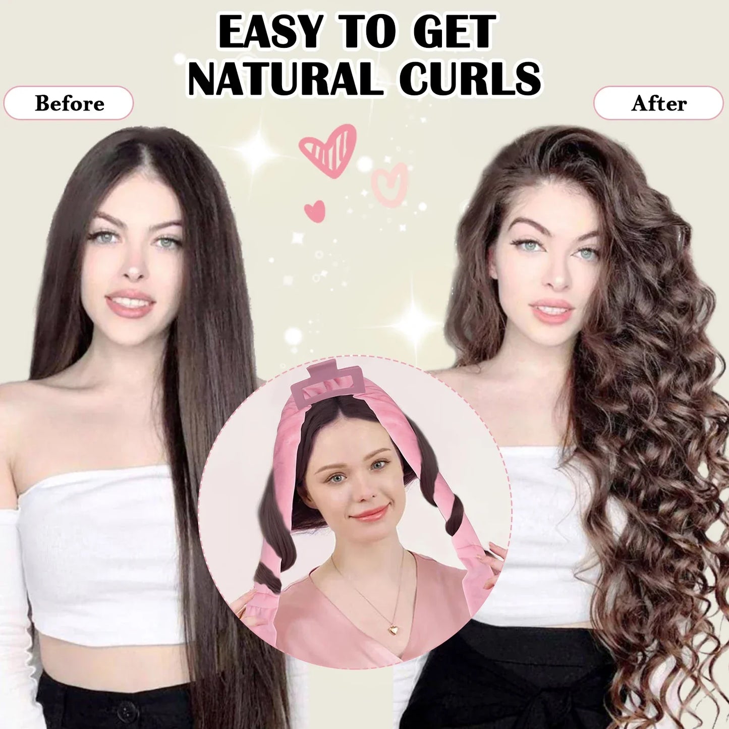Amtn Club | Bandeau Boucleur Sans Chaleur Kit 9 Pièces – Effet Boucles Naturelles