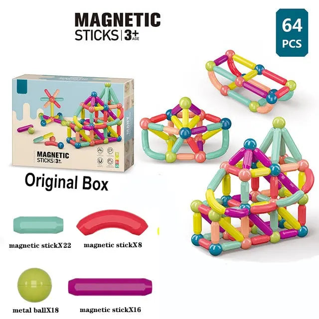 Amtn Club | MagneStix - Blocs de Construction Magnétiques Aimantés pour Enfants | Jeu Éducatif STEM Créatif et Construction Magnétique