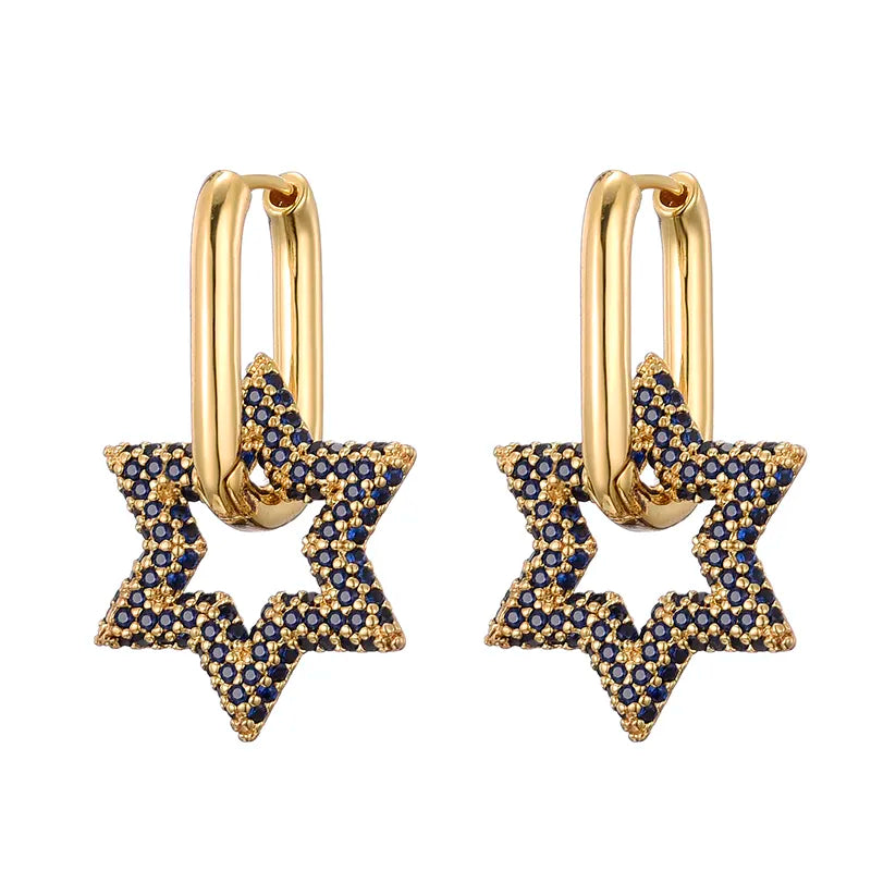 Amtn Club | Boucles d’Oreilles Créoles Cristal Étoile
