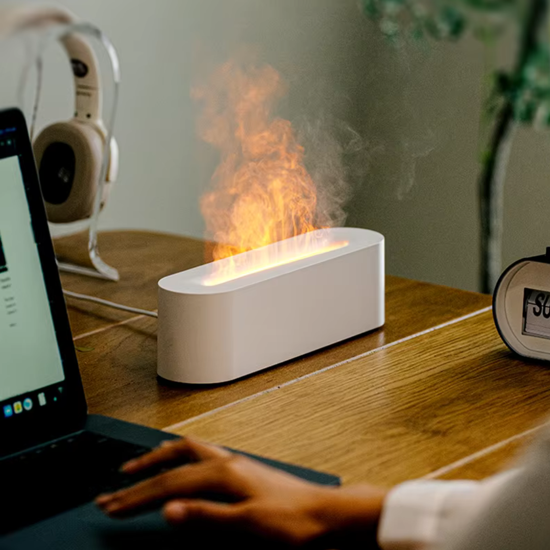 Amtn Club | Foyer LED Effet Flamme avec Diffusion de Parfum Relaxant – AuraFlame