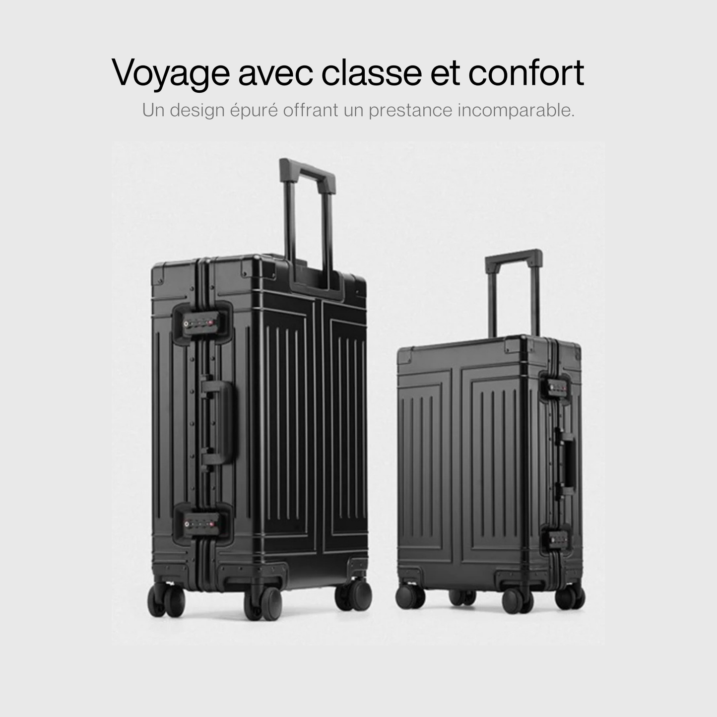 Amtn Club| Valise soute Premium | Coque Aluminium rigide, Fermeture sécurisée TSA, Grande Capacité, Roulettes pivotantes