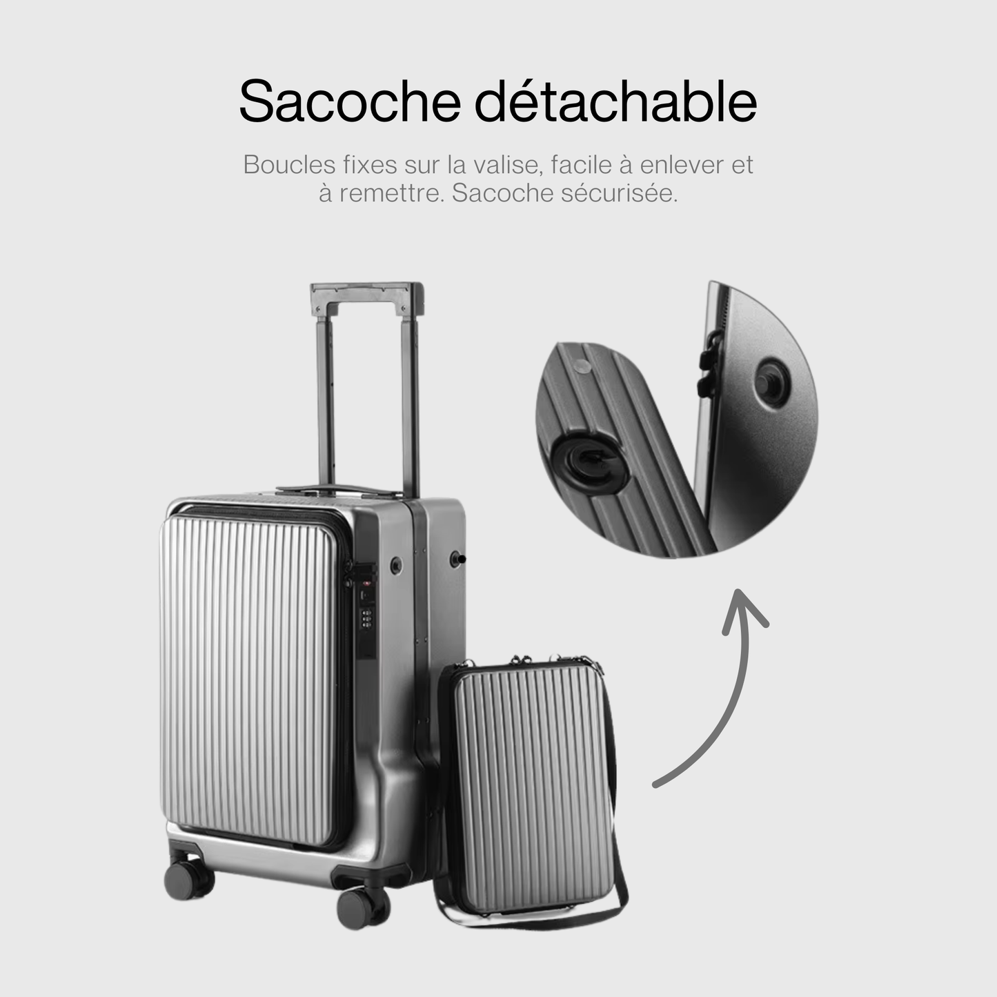 Amtn Club|Valise cabine Utility 2 | Coque rigide, Fermeture sécurisée TSA, Grande Capacité, Roulettes pivotantes
