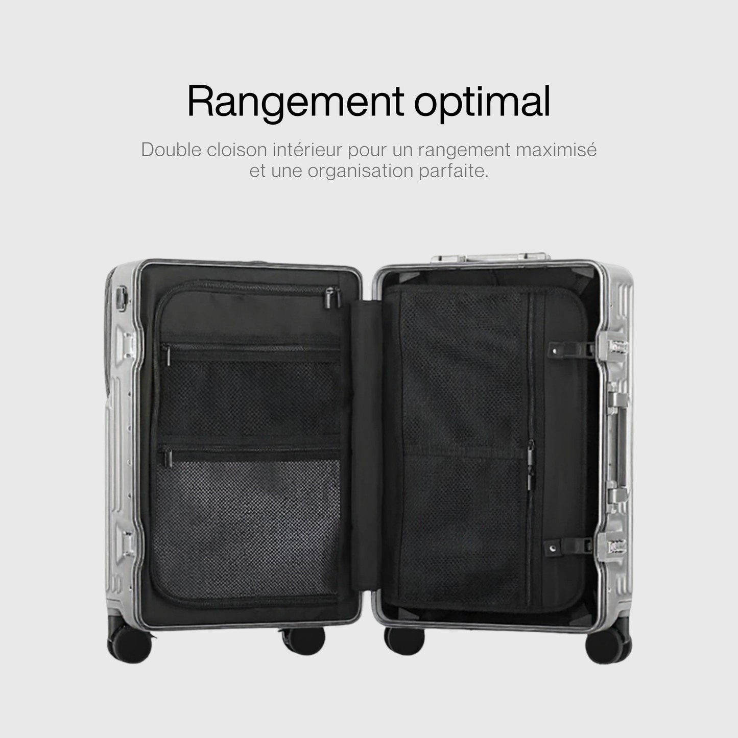 Amtn Club| Valise cabine Hublot Premium 45L | Coque rigide, Fermeture sécurisée TSA, Grande Capacité, Roulettes pivotantes
