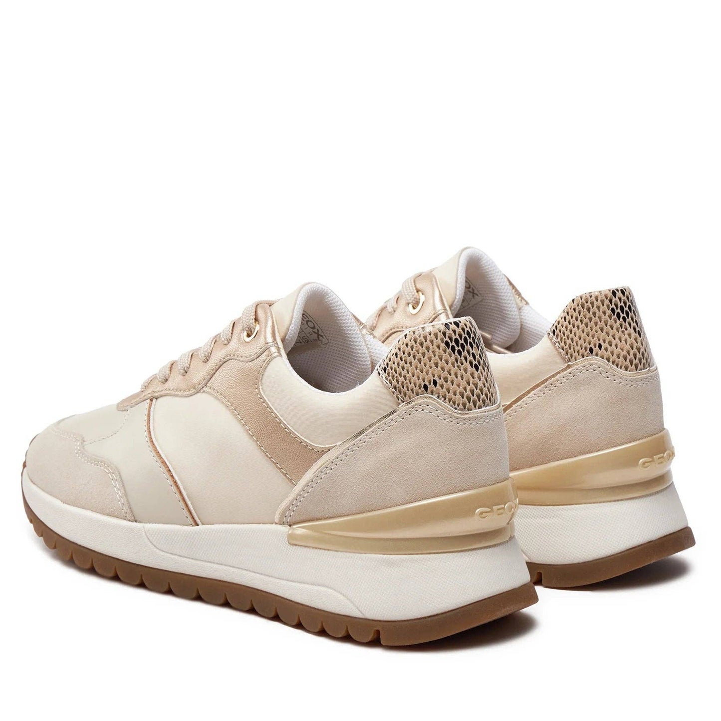Baskets pour femmes Amtnclub Geox, couleur sable clair, modèle B en daim et nylon, référence D4500B 022FU C5322