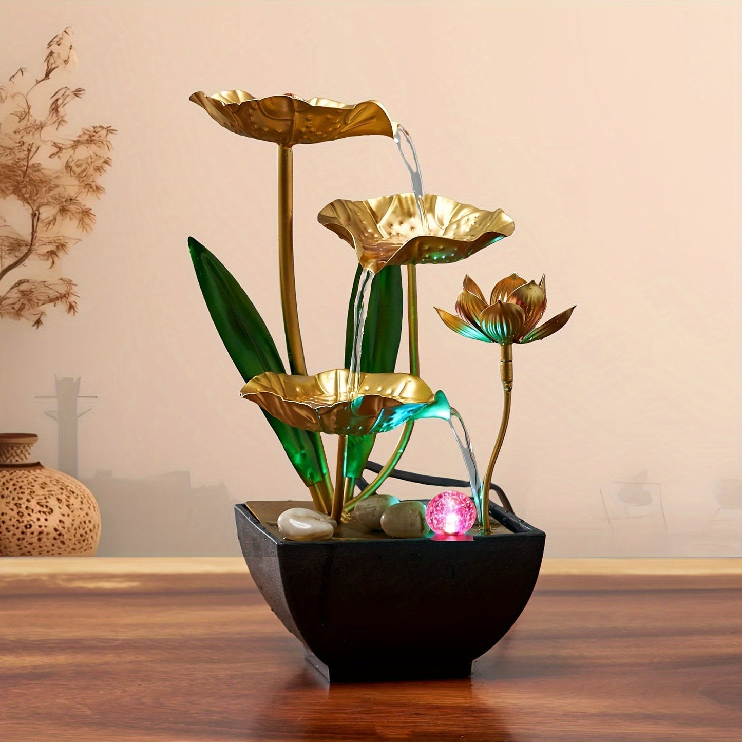 Amtn Club | Fontaine d’Intérieur Lotus Serein – Décoration Apaisante & Ambiance Zen