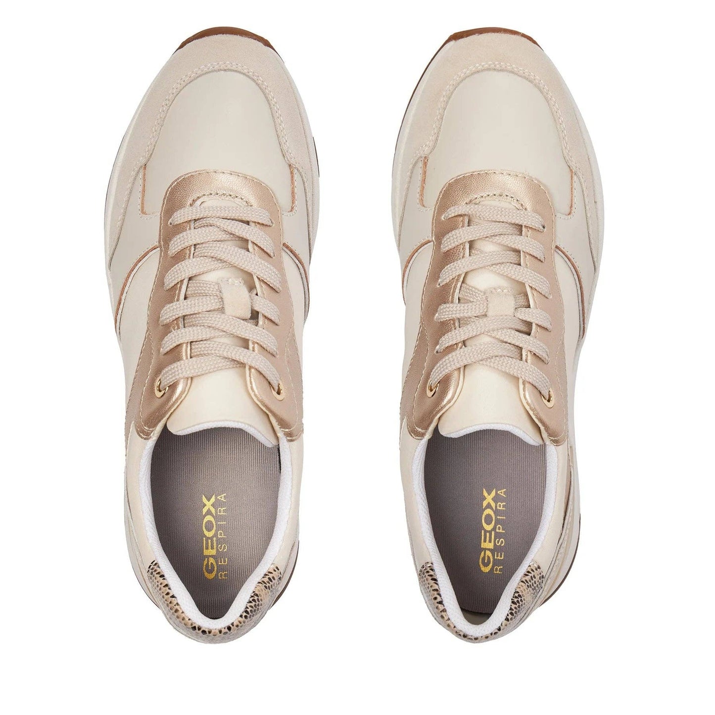 Baskets pour femmes Amtnclub Geox, couleur sable clair, modèle B en daim et nylon, référence D4500B 022FU C5322
