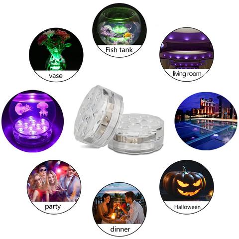 Amtn Club | Lampe LED sous-marine étanche GlowRipple avec télécommande – éclairage aquatique décoratif RGB moderne