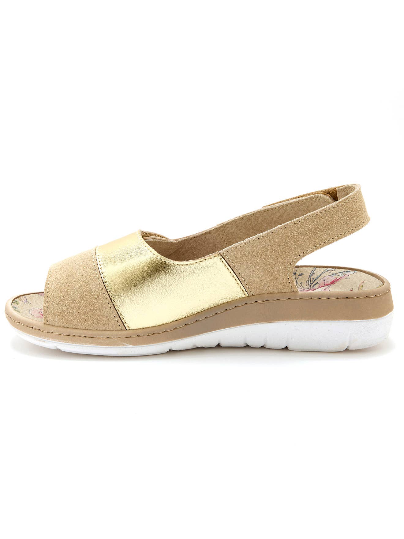 Sandales Amtnclub en cuir véritable avec fermeture Velcro et détails dorés