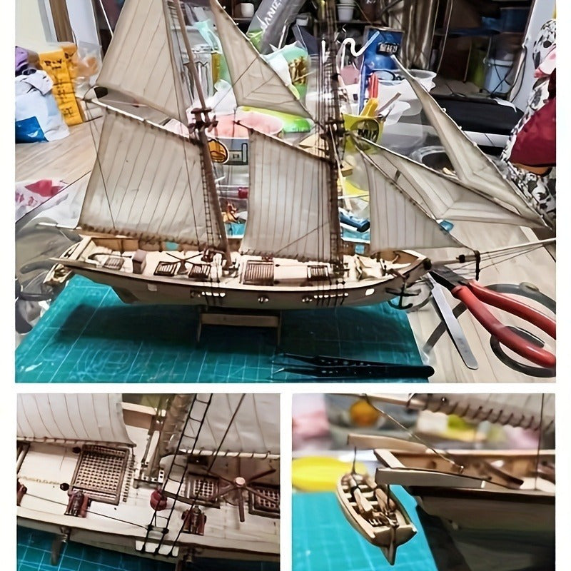 Amtn Club | Puzzle 3D Bateau à Voile en Bois Classique – Modèle Détaillé