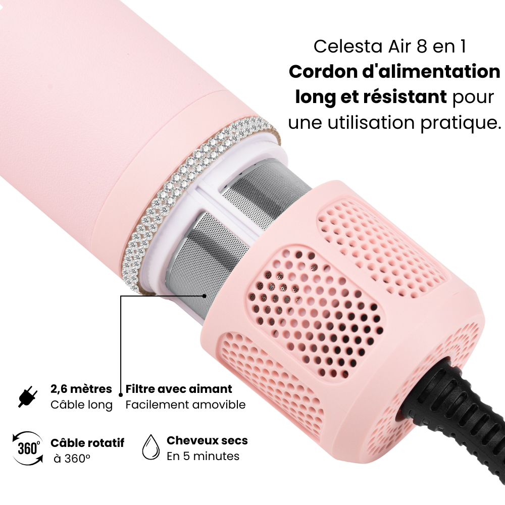 Amtn Club | Sèche-Cheveux AirStyler 8-en-1 Rose – Celesta