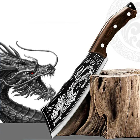 Amtn Club | Couteau artisanal style Dragon – Lame forgée décorative et outdoor