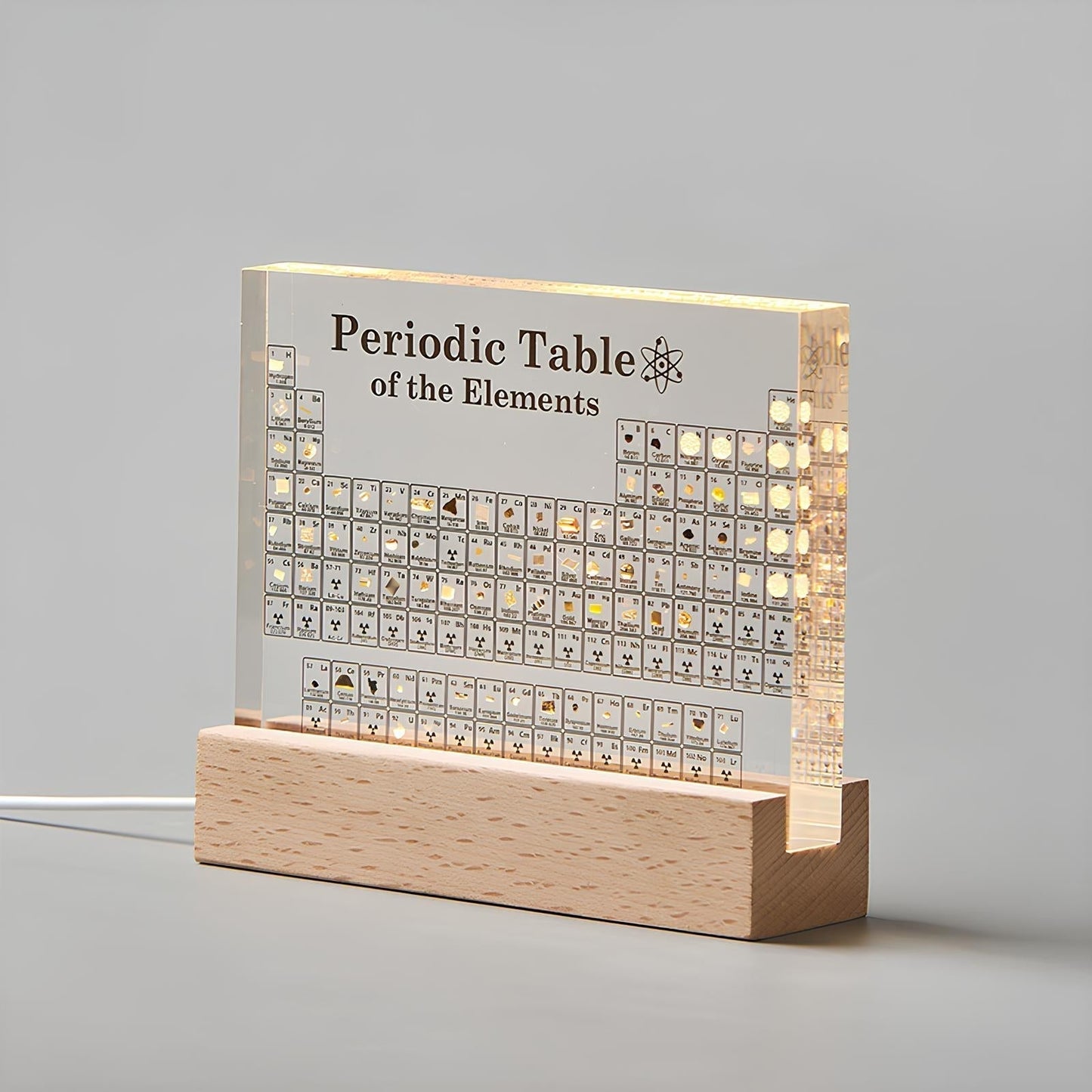 Amtn Club | Tableau périodique lumineux Elementa avec éléments réels – décoration scientifique LED éducative