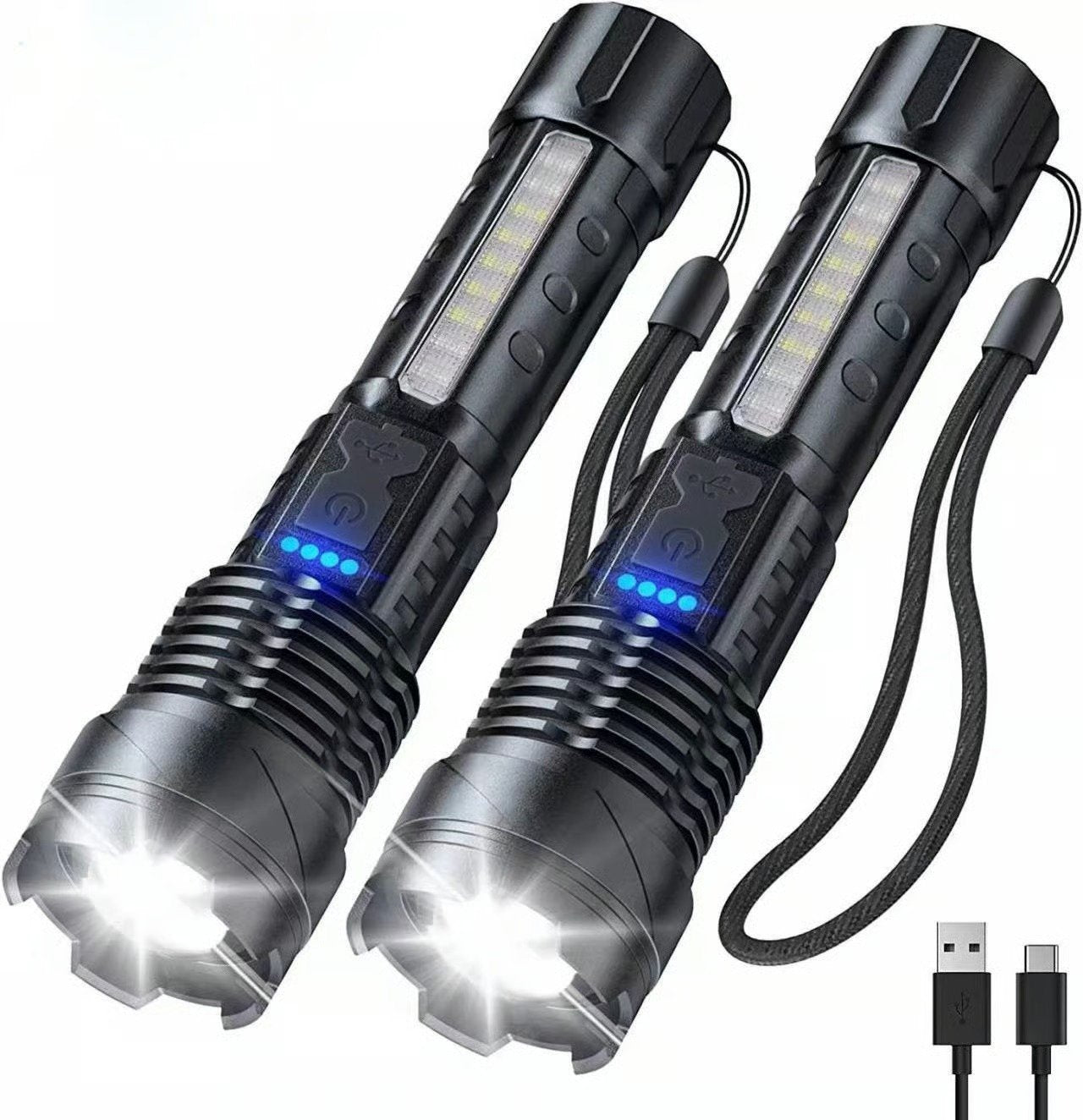 Lampe de poche laser blanche avec éclairage extérieur et lumière de travail latérale COB | Amtn Club