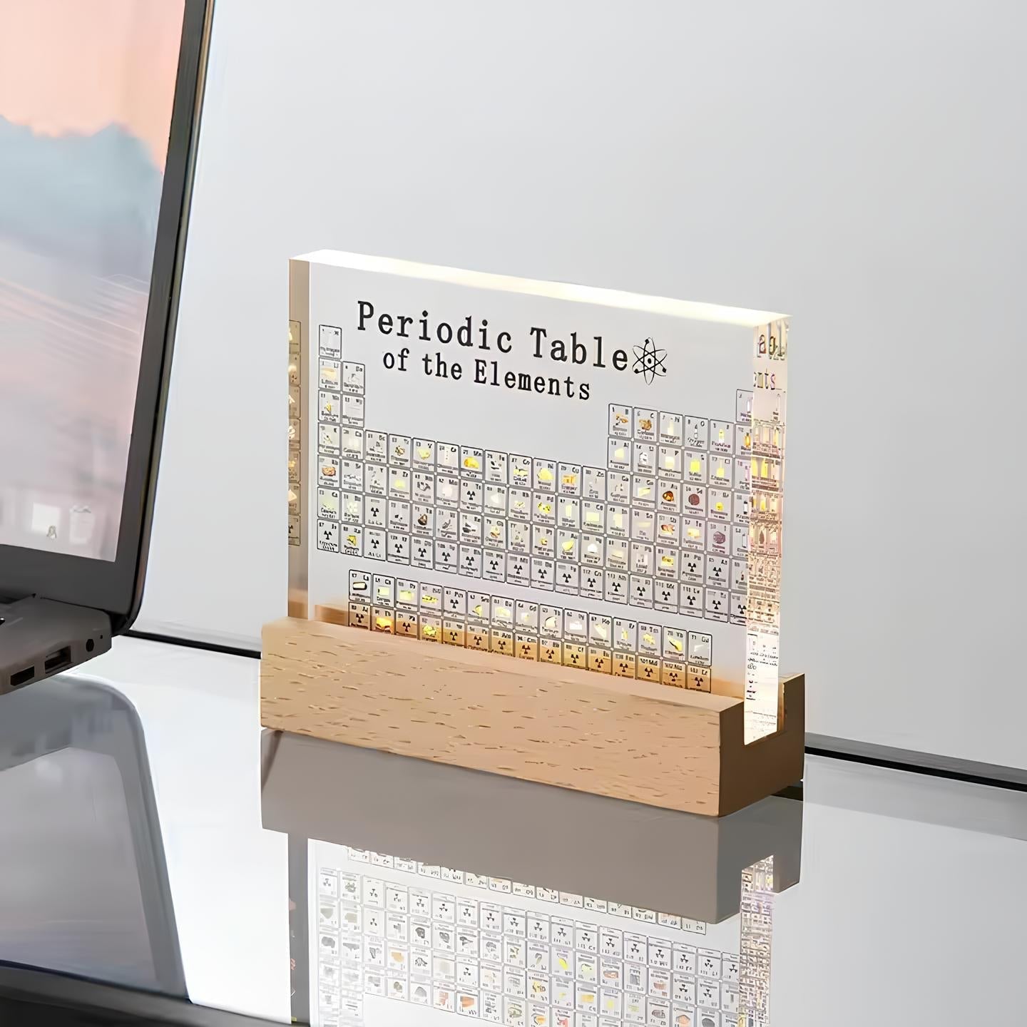 Amtn Club | Tableau Périodique Lumineux avec Éléments Réels – Elementa