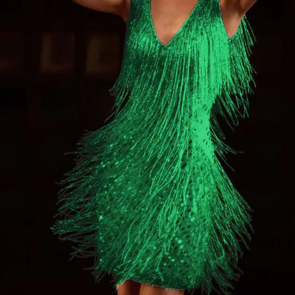 Amtn Club | Robe à Paillettes avec Franges Élégantes – Celina