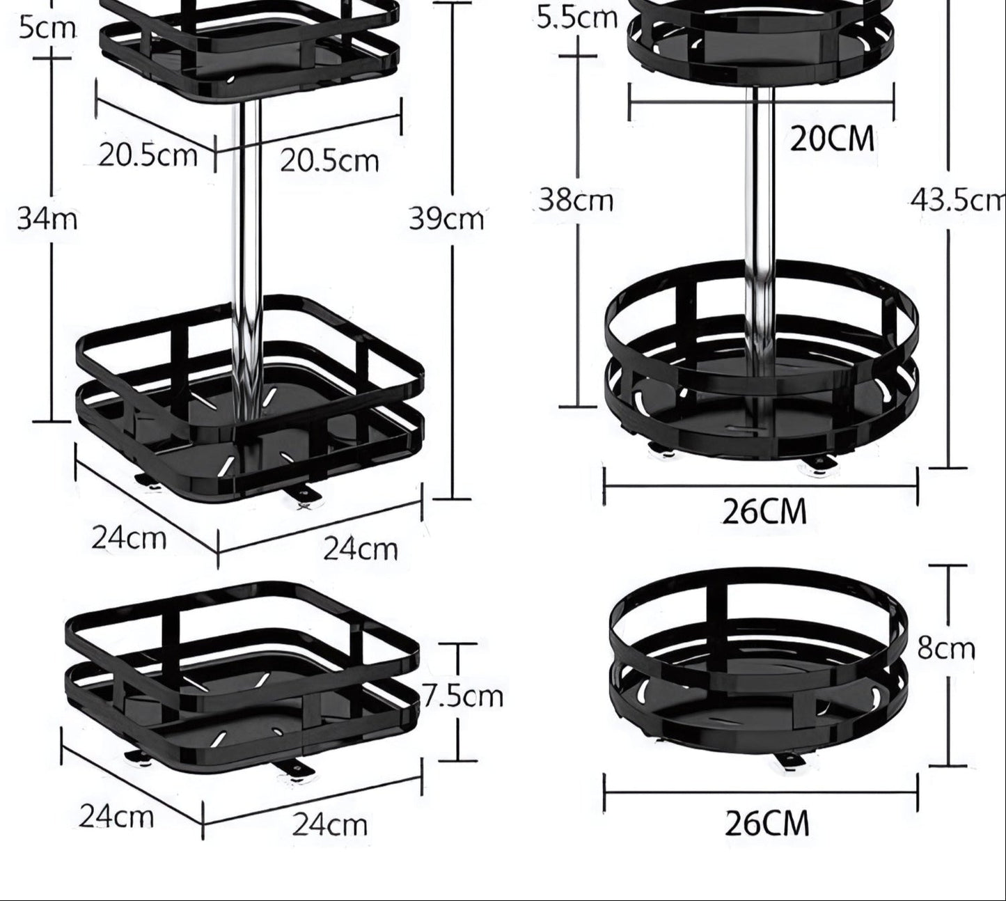 Amtn Club | Étagère de Rangement Rotative 360° – TwistRack