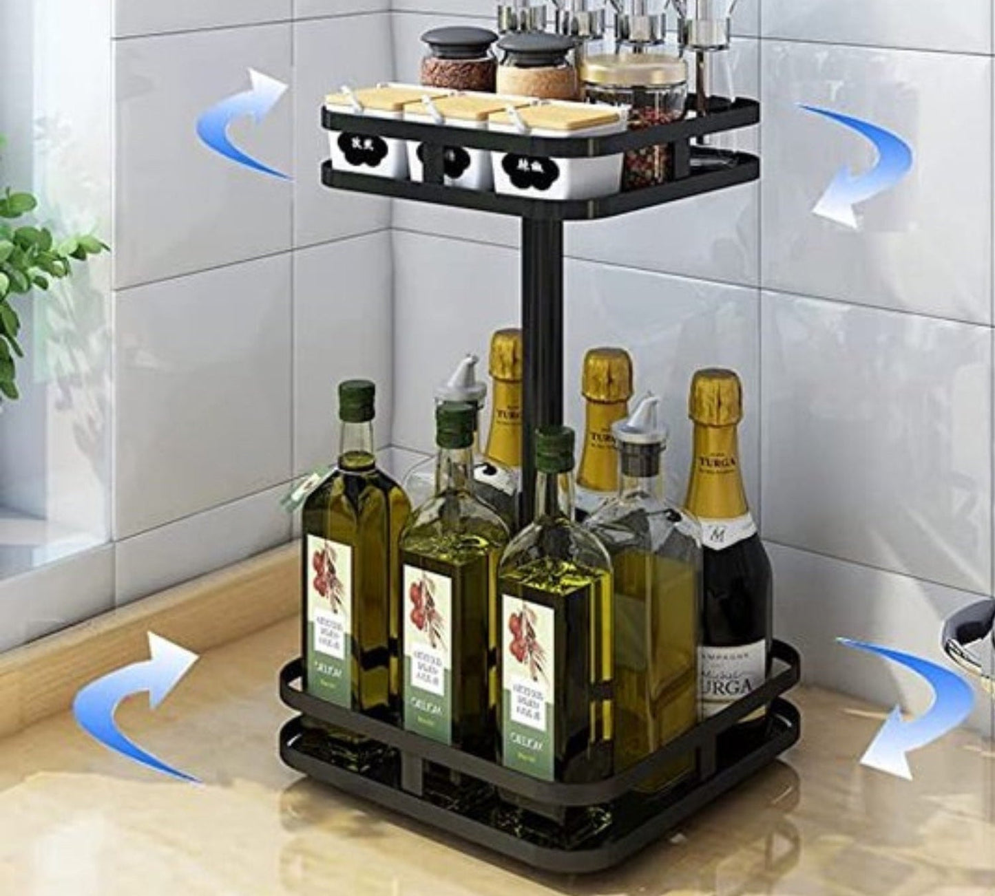 Amtn Club | Étagère de rangement rotative TwistRack 360° – organisation cuisine et maison gain de place moderne
