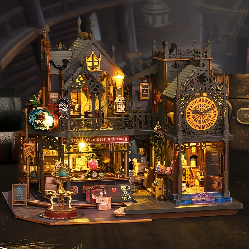Amtn Club | Puzzle Maison de Livres 3D Lumineux – Envoûtante