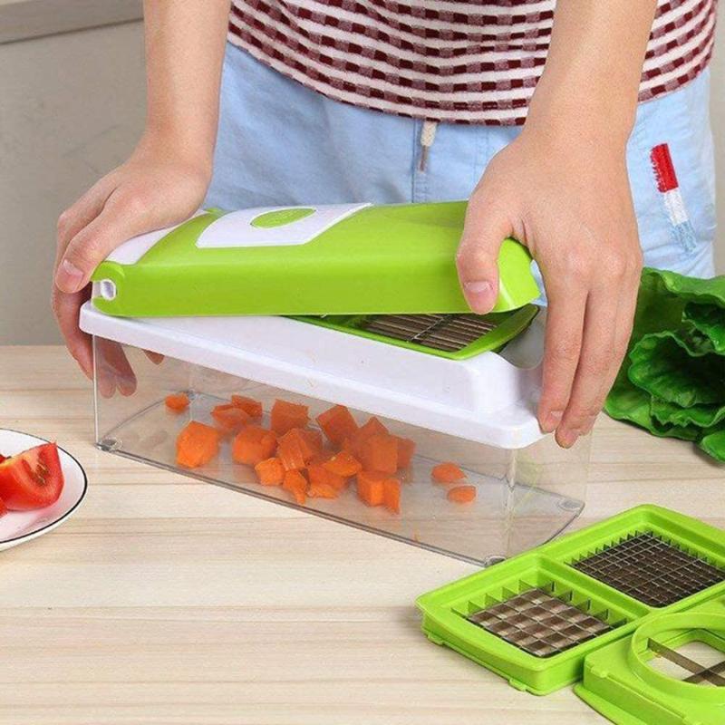 Amtn Club | Coupe-légumes multifonction 12-en-1 SlicePro – trancheur et hachoir cuisine polyvalent