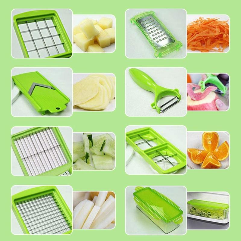 Amtn Club | Coupe-légumes multifonction 12-en-1 SlicePro – trancheur et hachoir cuisine polyvalent