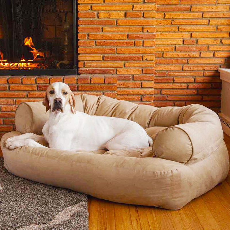 Amtn Club | Canapé orthopédique pour chien CalmPaw – lit pour animaux rembourré doux et confortable soutien articulaire moderne