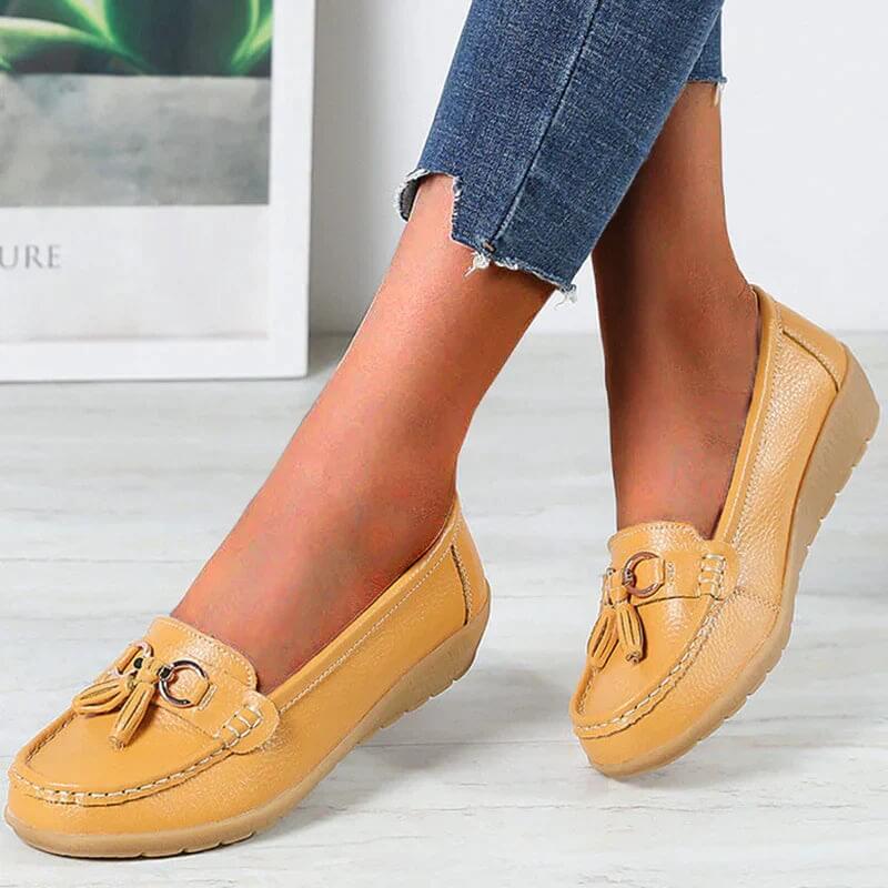 Amtn Club | Loafers orthopédiques en cuir Isabella – mocassins confort femme élégants soutien quotidien