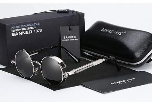 Amtn Club | Lunettes de soleil rétro rondes polarisées Argo – style steampunk élégant et protection polarisée moderne