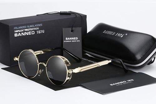Amtn Club | Lunettes de soleil rétro rondes polarisées Argo – style steampunk élégant et protection polarisée moderne