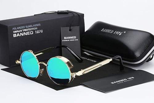 Amtn Club | Lunettes de soleil rétro rondes polarisées Argo – style steampunk élégant et protection polarisée moderne