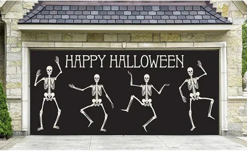 Amtn Club | Décoration de Porte de Garage Halloween – Housse Décorative Festive Effet Hanté pour Garage