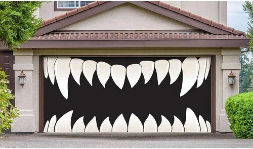 Amtn Club | Décoration de Porte de Garage Halloween – Housse Décorative Festive Effet Hanté pour Garage
