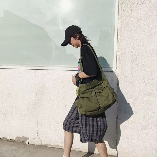 Amtn Club | Sac à bandoulière en toile vintage pour femmes – spacieux et décontracté