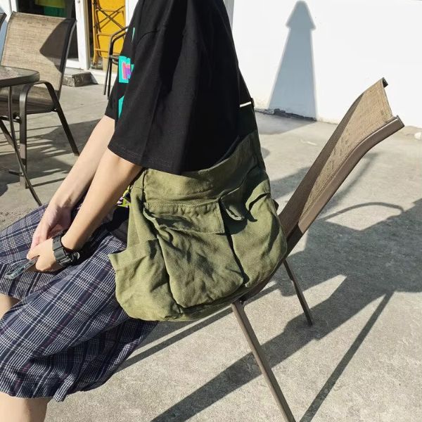 Amtn Club | Sac à bandoulière en toile vintage pour femmes – spacieux et décontracté