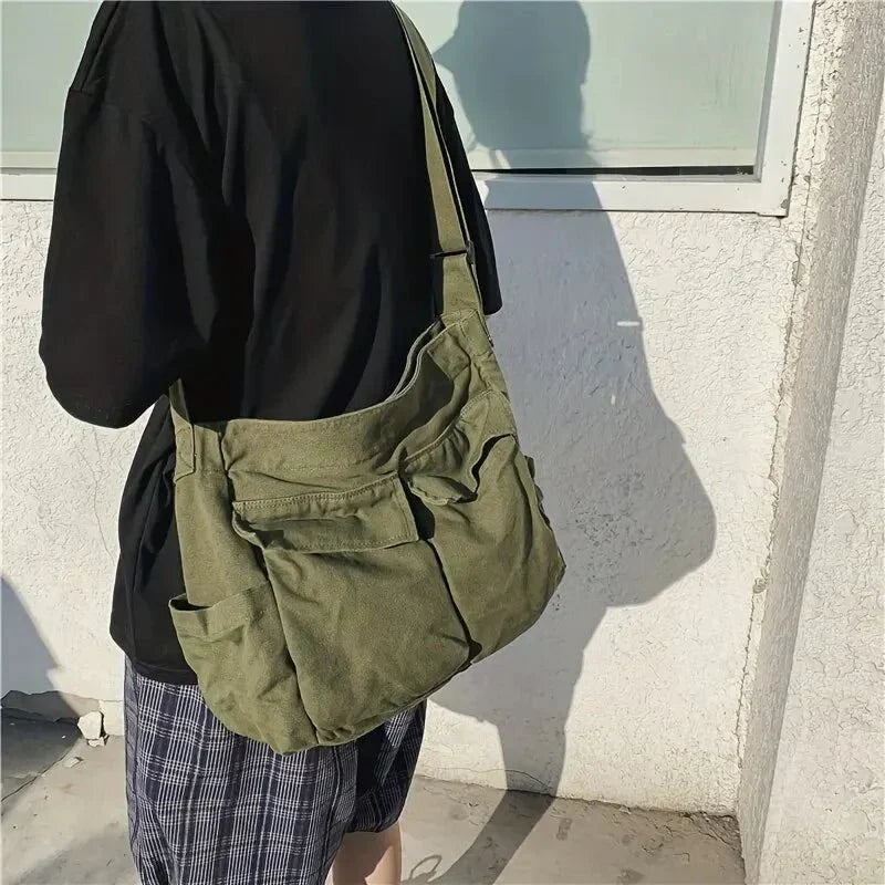 Amtn Club | Sac à bandoulière en toile vintage pour femmes – spacieux et décontracté