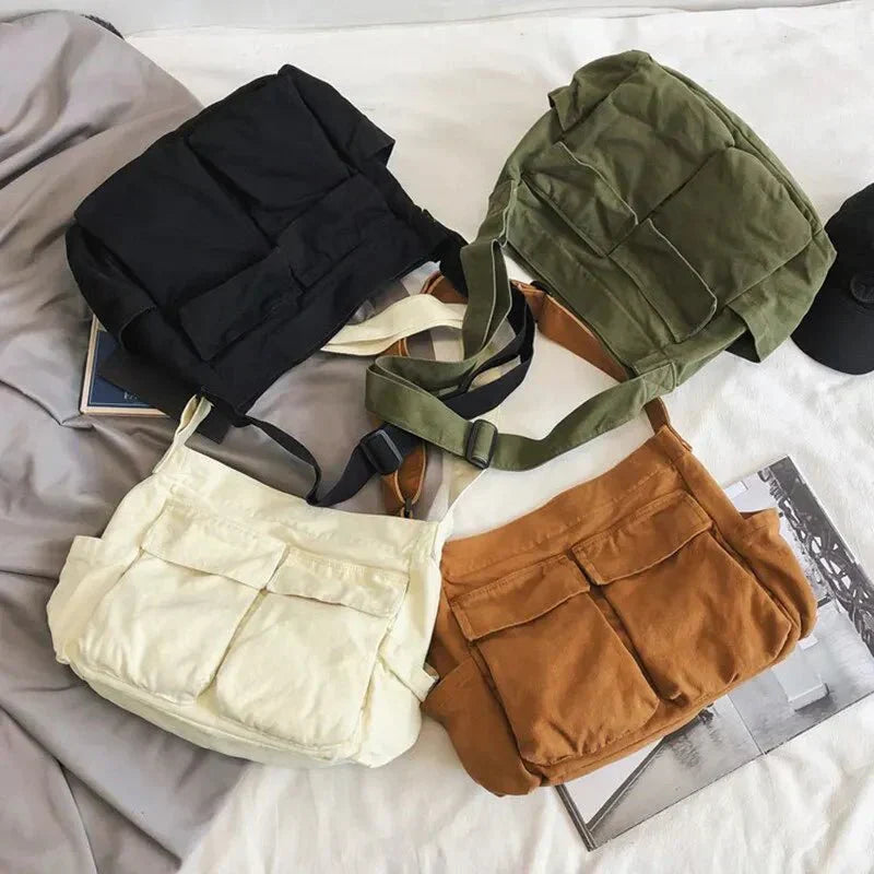 Amtn Club | Sac à bandoulière en toile vintage pour femmes – spacieux et décontracté