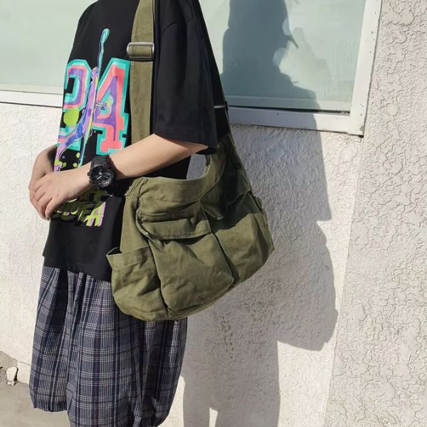 Amtn Club | Sac à bandoulière en toile vintage pour femmes – spacieux et décontracté