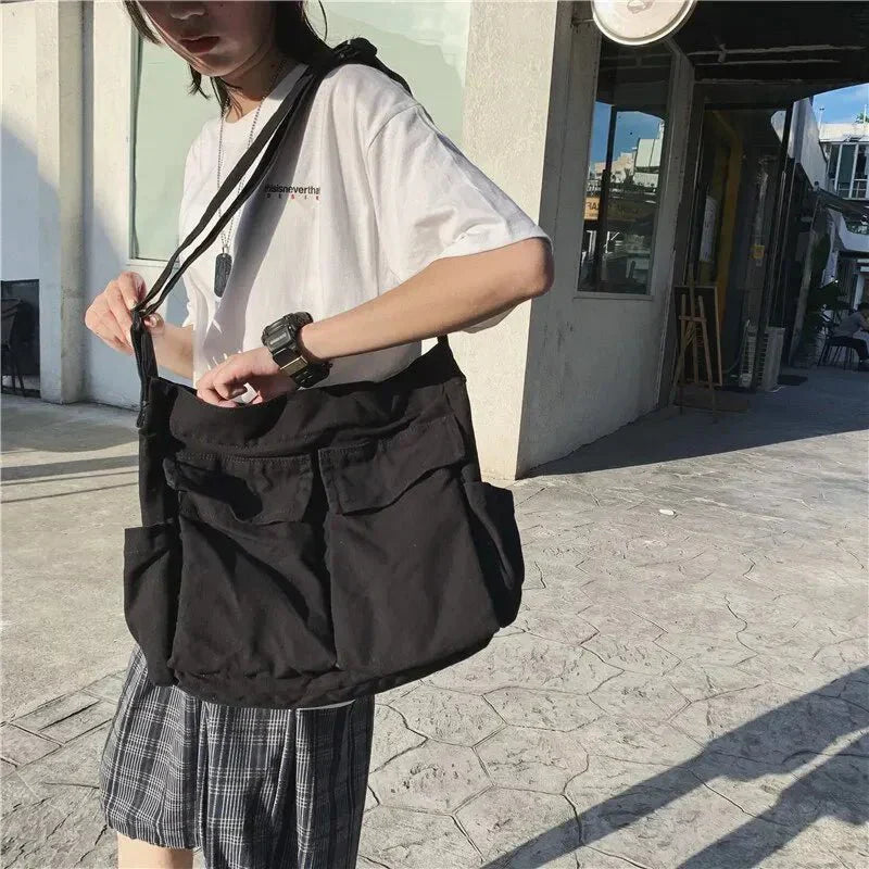Amtn Club | Sac à bandoulière en toile vintage pour femmes – spacieux et décontracté